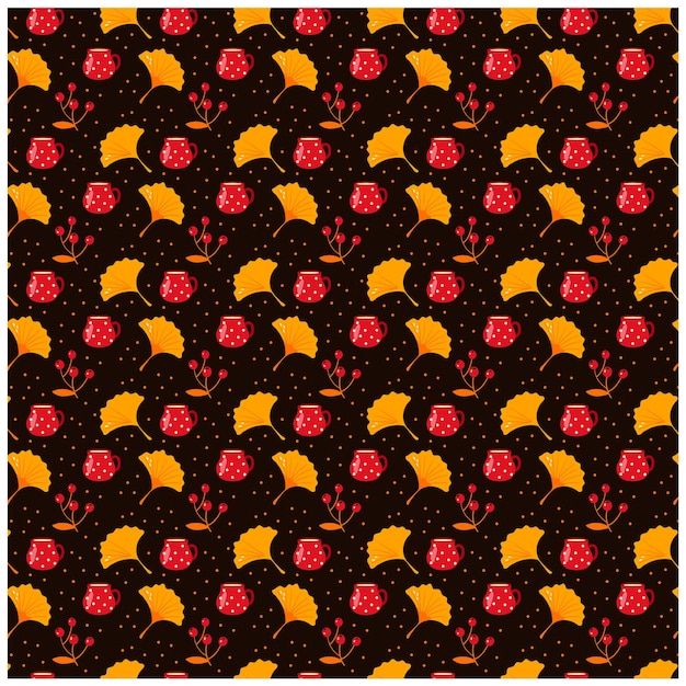 Seamless pattern with autumn Background vector