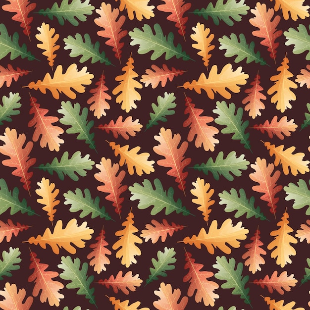 Seamless pattern with autumn leaves on a dark background Great for fabric wallpaper wrapping paper