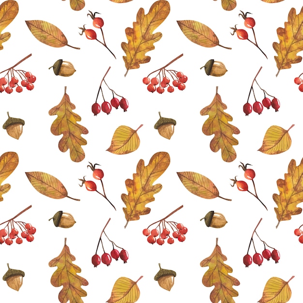 seamless pattern with autumn leaves