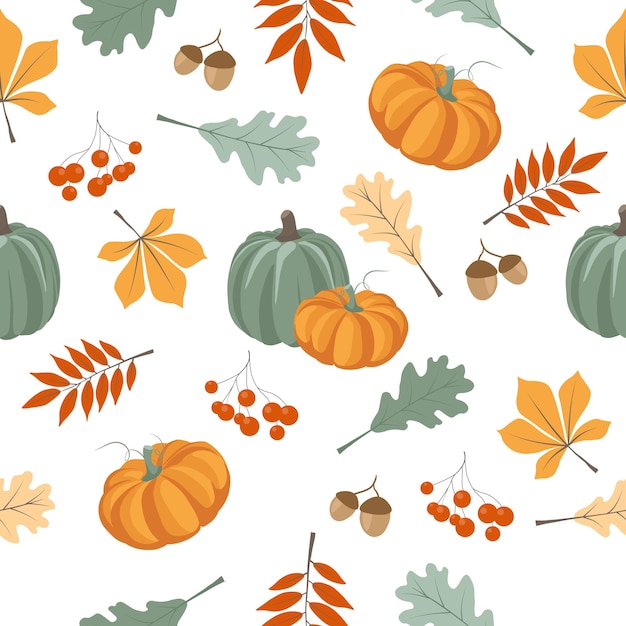 seamless pattern with autumn leaves