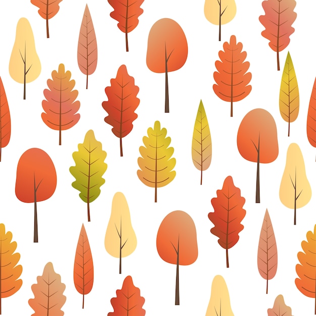 Seamless pattern with Autumn trees.