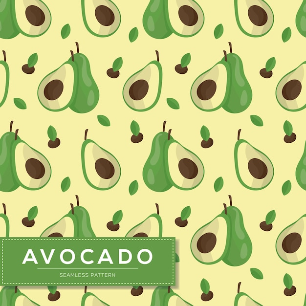 Seamless pattern with avocado fruits