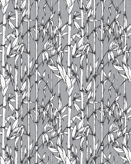 seamless pattern with bamboo branches