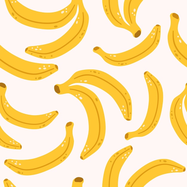 Seamless pattern with bananas on a light background is ideal for printing on fabric or paper