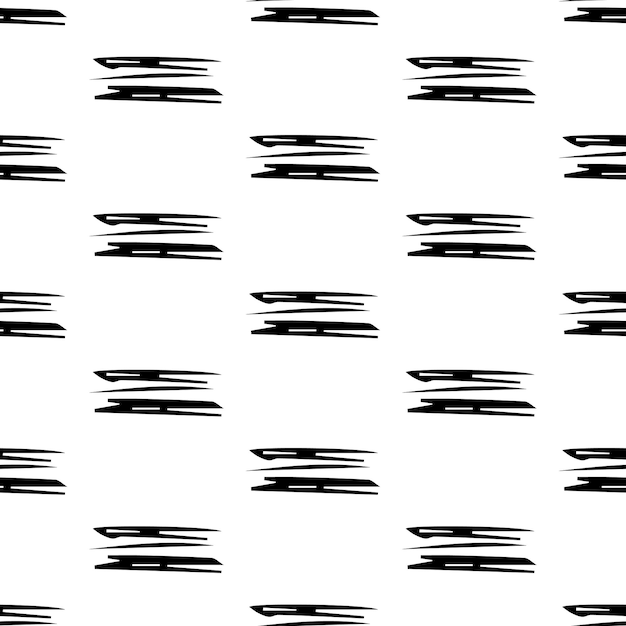 Seamless pattern with black pencil brushstrokes