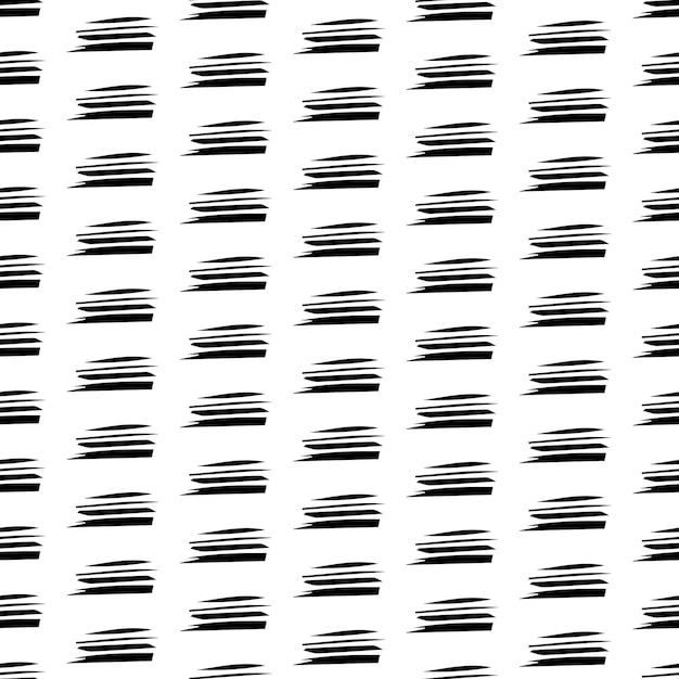 Seamless pattern with black pencil brushstrokes