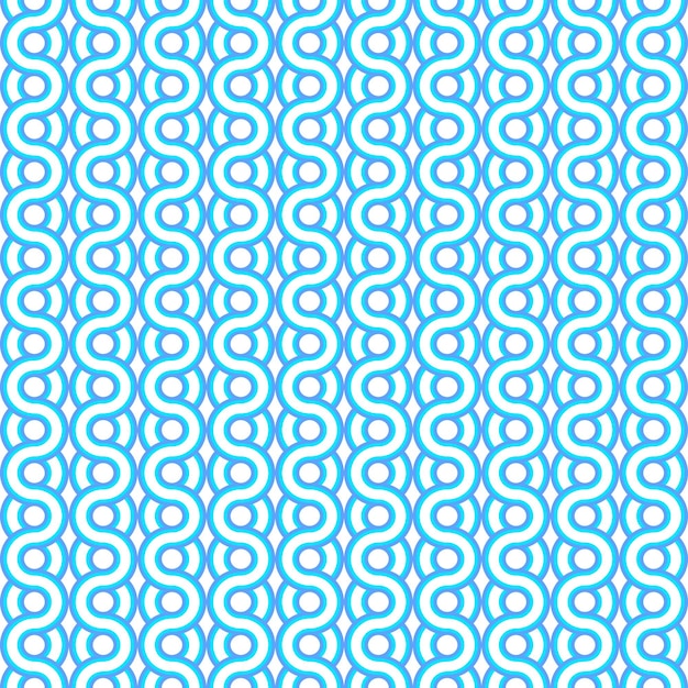 Seamless pattern with blue and azure wavy lines