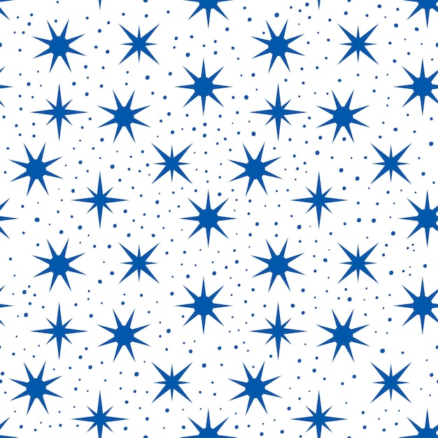 Seamless pattern with blue celestial design