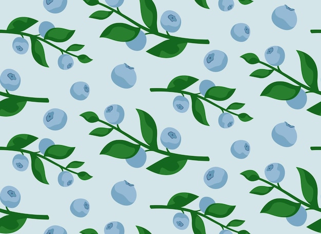 Seamless pattern with blueberries