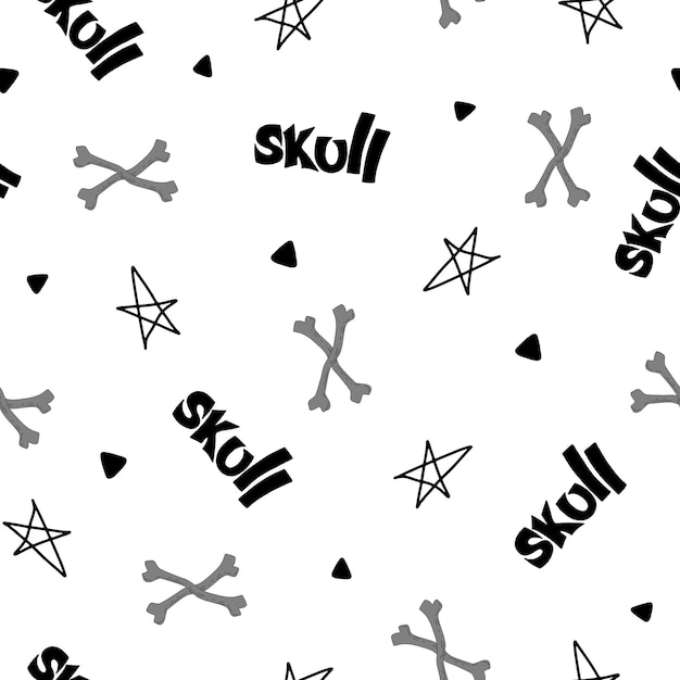 seamless pattern with bones and decorative elements