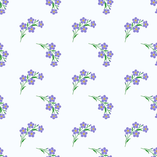 Seamless pattern with botanic flower leaf plant