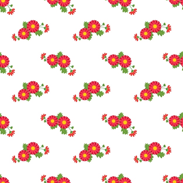 Seamless pattern with botanic flower leaf plant