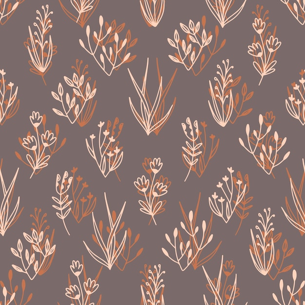 Seamless pattern with bouquets drawn in a flat style for gift wrapping