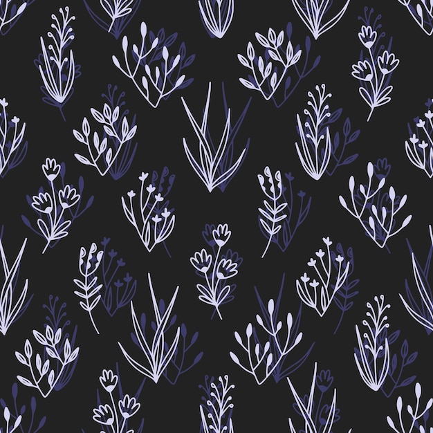 Seamless pattern with bouquets drawn in a flat style for gift wrapping