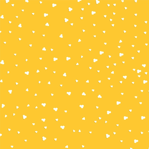 Seamless pattern with buckets of popcorn with yellow background. Seamless pattern with popcorn.