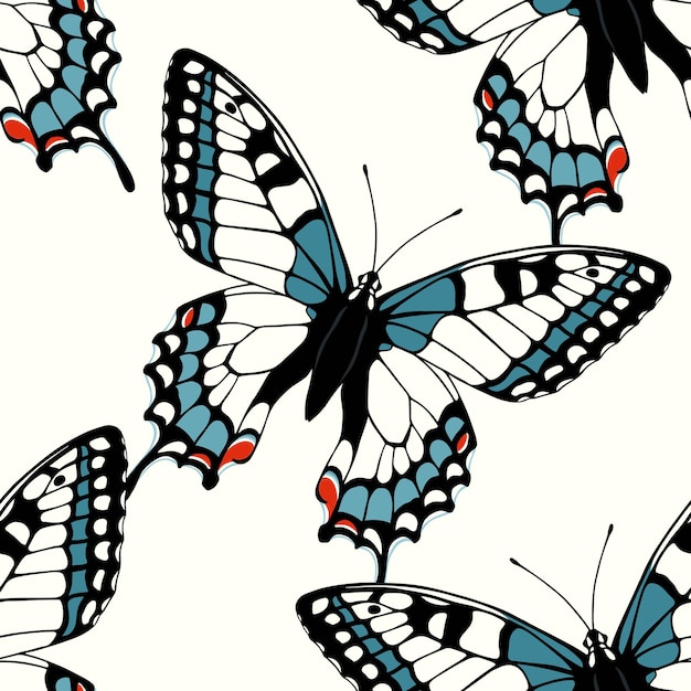 Seamless pattern with butterflies