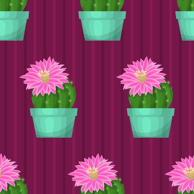 Seamless pattern with cactus