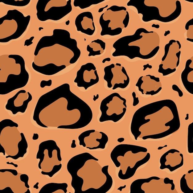 Seamless pattern with cartoon leopard skin