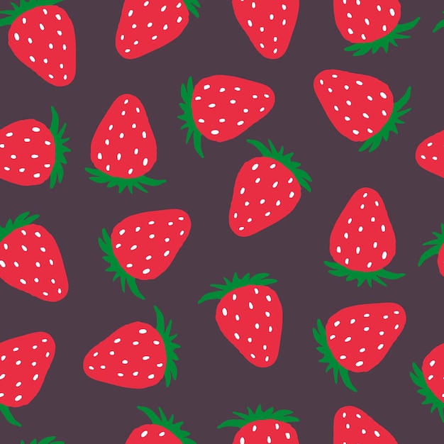 seamless pattern with cartoon strawberries