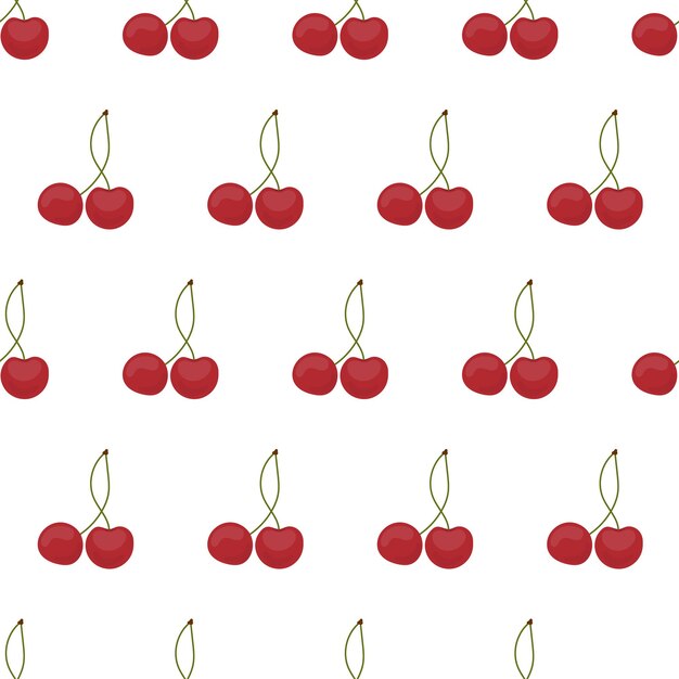 Seamless pattern with cherries. Cherry on a white background