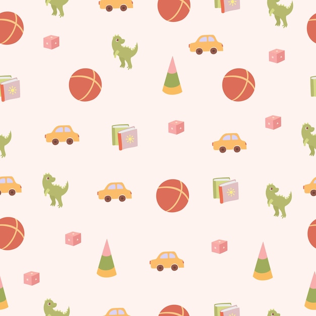 seamless pattern with children's toys