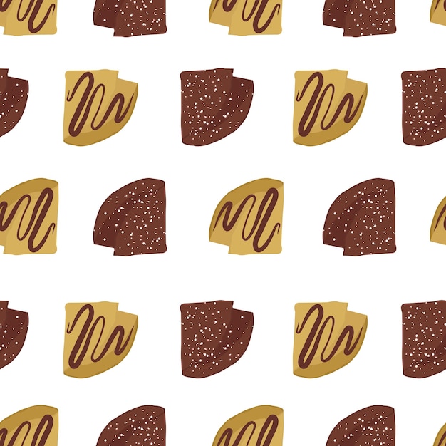 seamless pattern with chocolate crepes