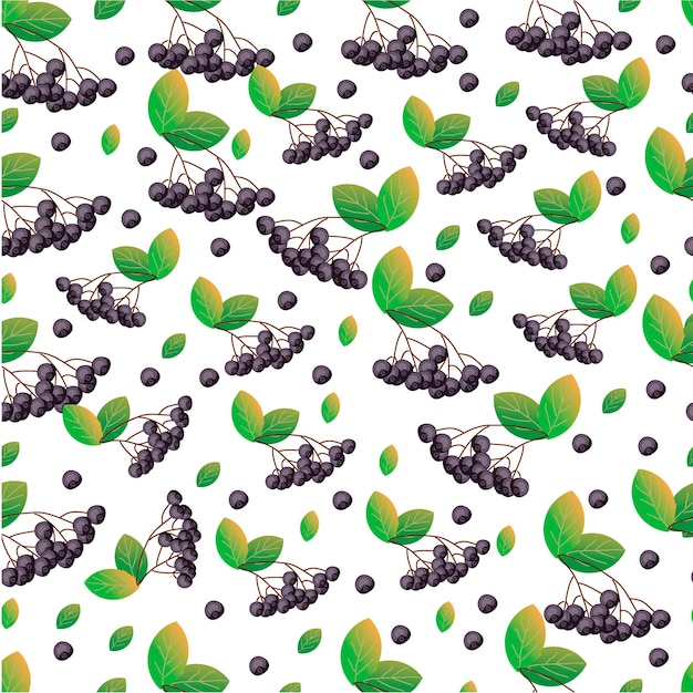 Seamless pattern with chokeberry