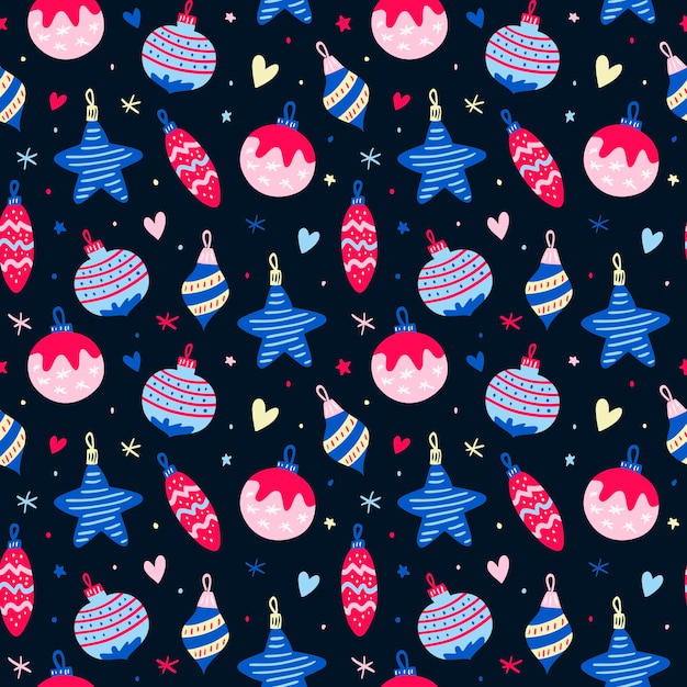 Seamless pattern with christmas ball