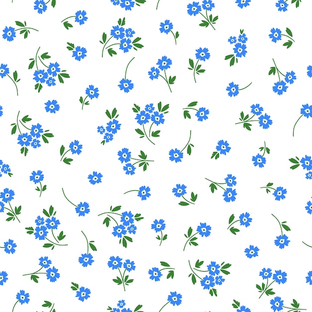 Seamless pattern with Christmas decoration Green and blue flower pattern