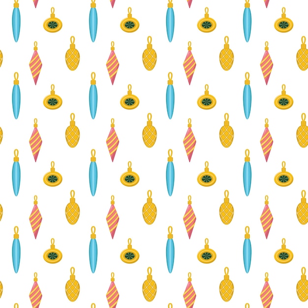 Seamless pattern with Christmas decorations