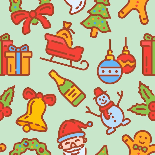 Seamless pattern with Christmas elements.