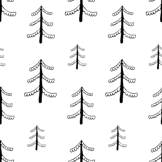 Seamless Pattern with Christmas tree in peasant folk rustic motif cross stitch background with fir