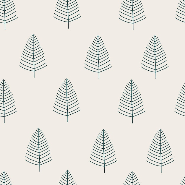 Seamless pattern with Christmas trees. Holiday modern boho background. Vector illustration