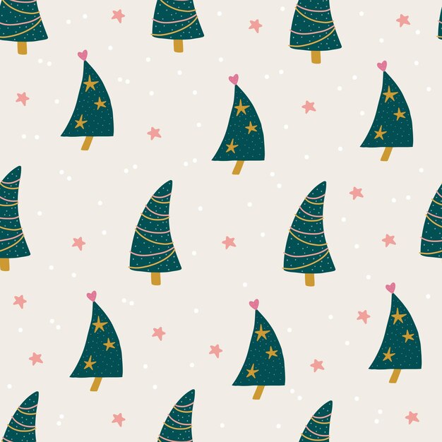 Seamless pattern with christmas trees vector illustration