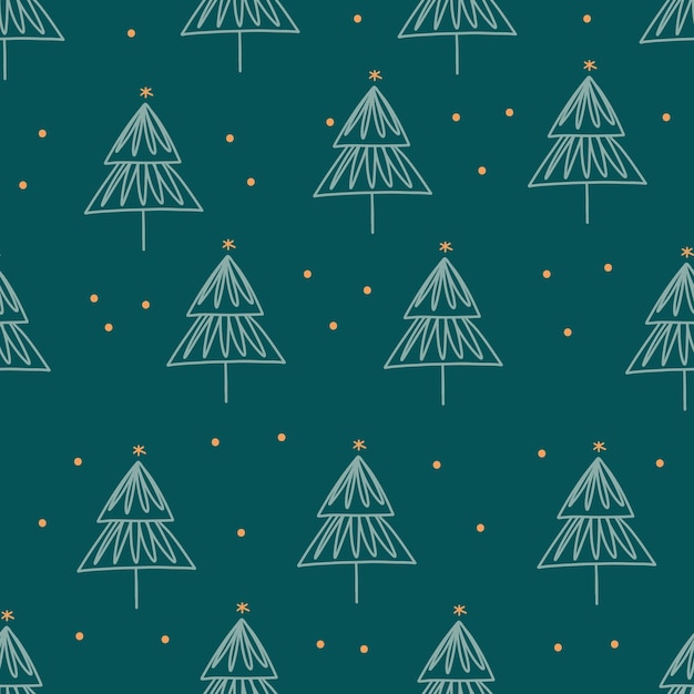 Seamless pattern with christmas trees vector illustration