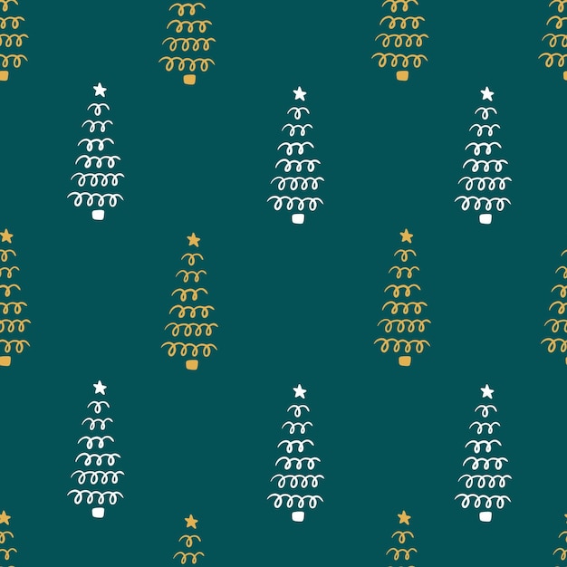 Seamless pattern with christmas trees vector illustration