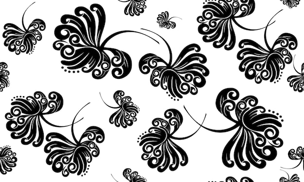 Seamless pattern with Chrysanthemumsjapanese floral pattern