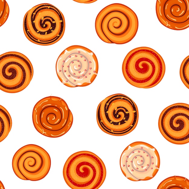 seamless Pattern with cinnamon rolls