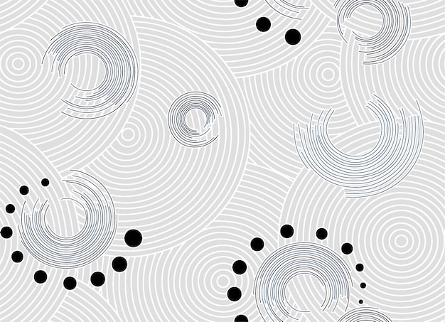 A seamless pattern with circles and black circles.