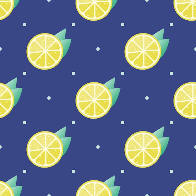 Seamless pattern with citrus fruits collection. Fresh lemons background.