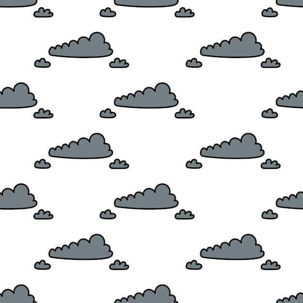 Seamless pattern with clouds. Cute doodle print with clouds. Vector background for textiles.