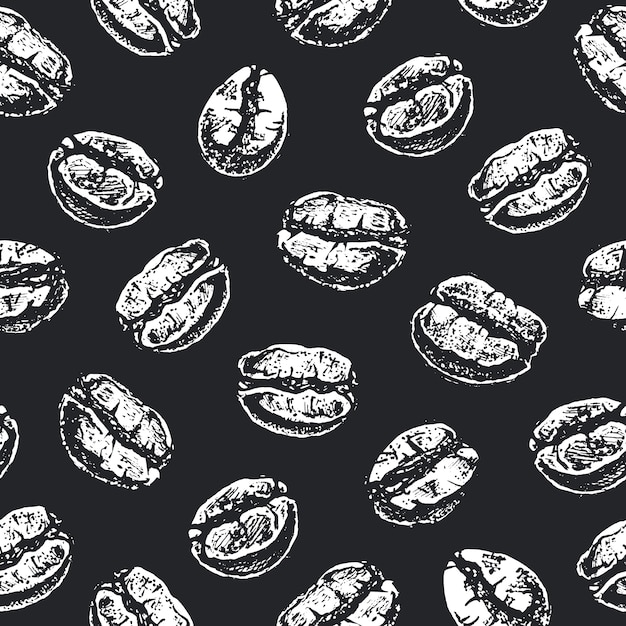 Seamless pattern with Coffee beans.