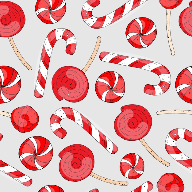 Vector seamless pattern with color candies