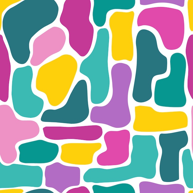 seamless pattern with colorful abstract shapes on white background