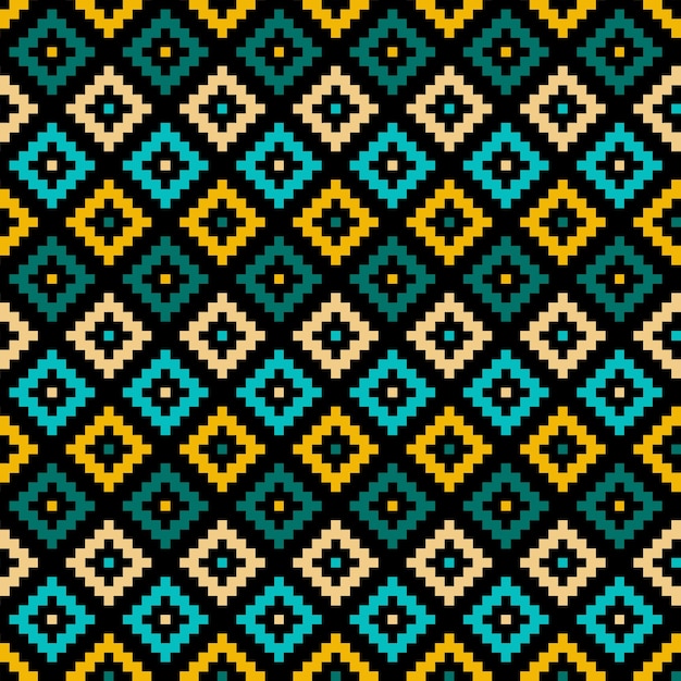 Seamless pattern with colorful aztec design