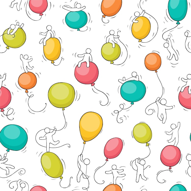 Seamless pattern with colorful birthday balloons party concept