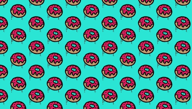 Seamless pattern with colorful donuts