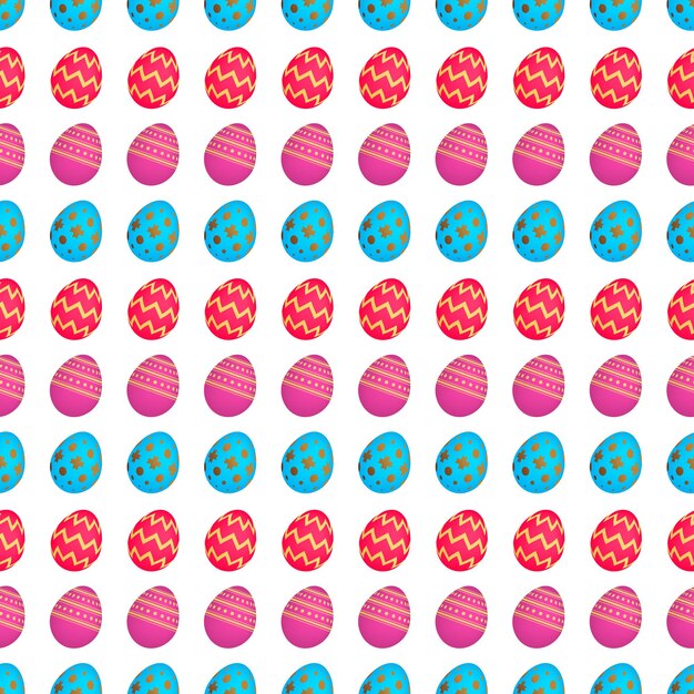 Seamless pattern with colorful Easter eggs Vector illustration