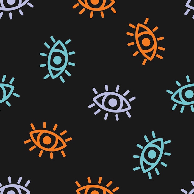 Seamless pattern with colorful eyes