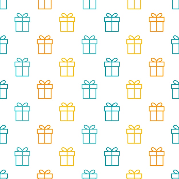 Seamless pattern with colorful giftbox